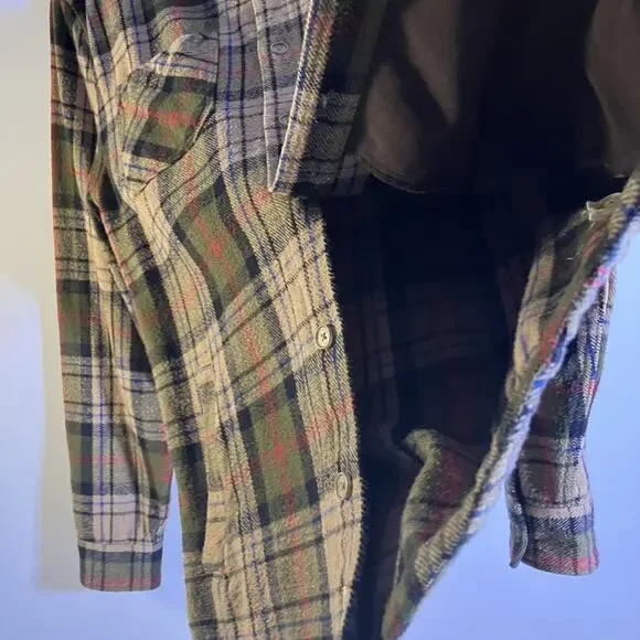 Weatherproof Vintage Shirt Jacket Mens Medium Plaid Flannel Button Up Workwear - Picture 10 of 16